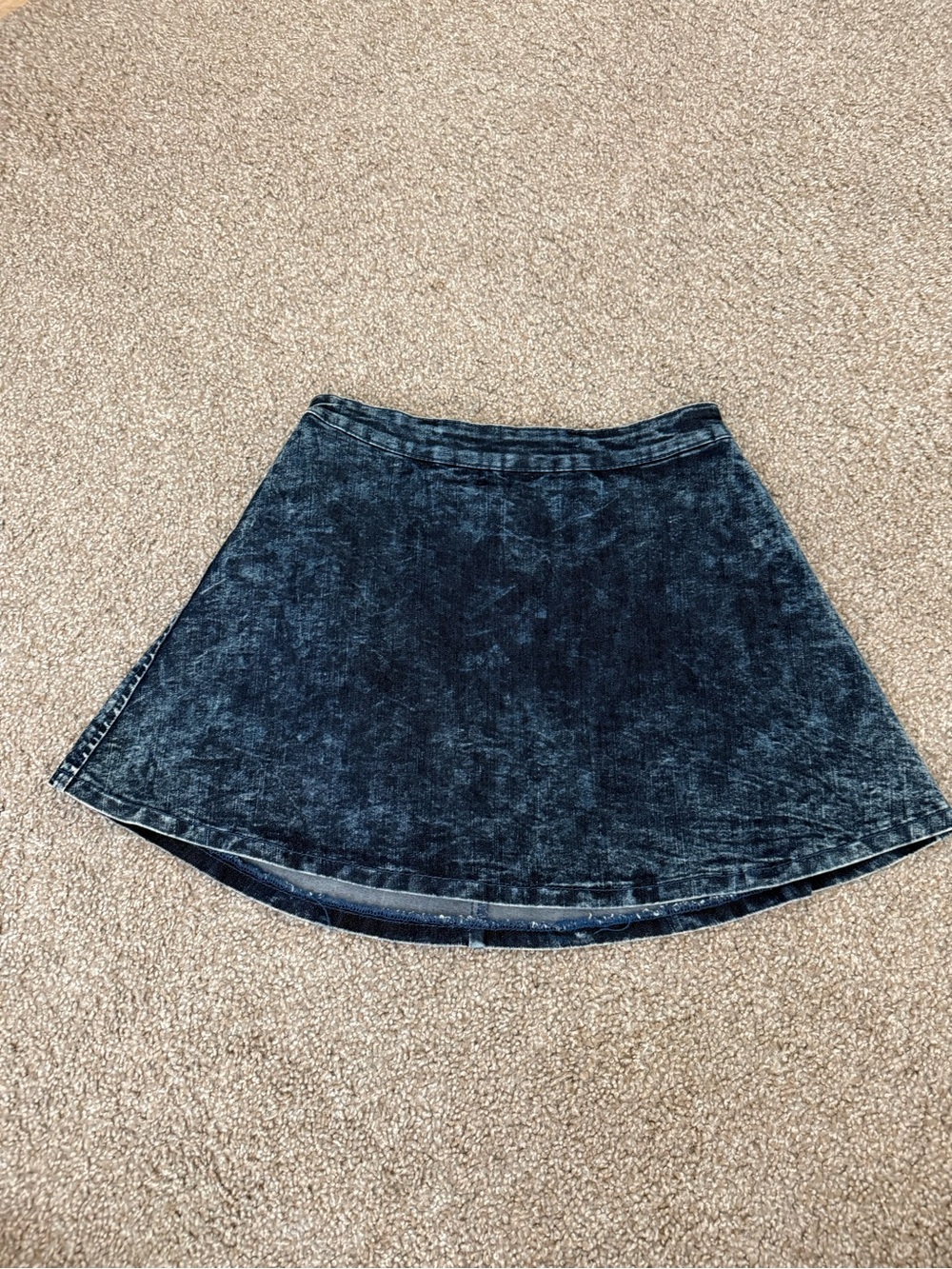 Women's Washed Black A-Line Velvet Skirt